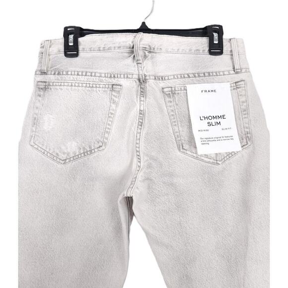 Frame Men's L'Homme Slim-Fit Mid-Rise Jeans Calverton Distressed 29x33 NWT - Picture 4 of 9